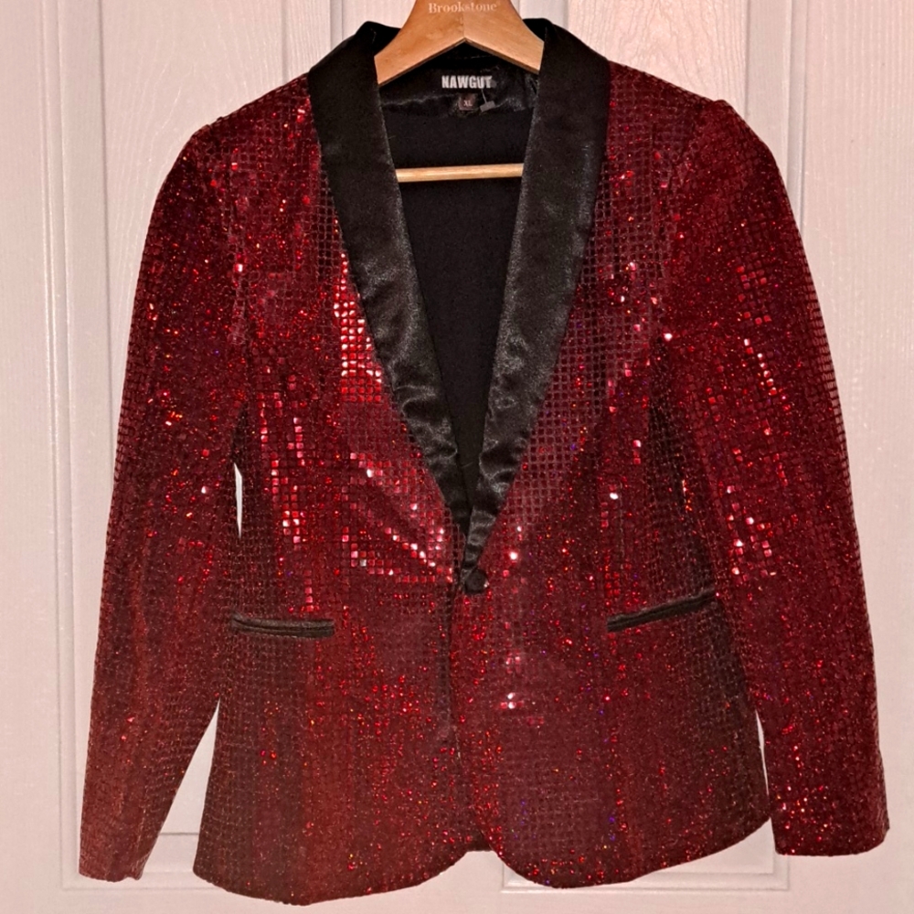 Kids Red Sequin Blazer